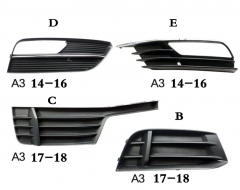 Fog light grille Lower front bumper grille for AUDI A3 8V 14-16 17-18 For Audi A3 Sportb 8V 2017 UP Front bumper grille