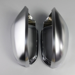 High quality 1 pair For Audi A6 C7 PA Side Assist Support matt Silver chrome mirror case rearview cover shell