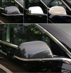 Carbon fiber pattern Rearview Rear View Side Mirror Cover Trim for Tesla Model X 2016 2017 2018 Carbon Fiber Look