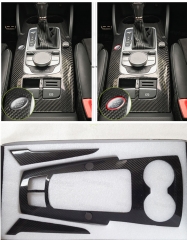 LHD Carbon Fiber 3 pcs For Audi A3 S3 RS3 2014 - 2018 Car Interior Moldings Console Gear Shift Panel and Side Strip Cover Trim