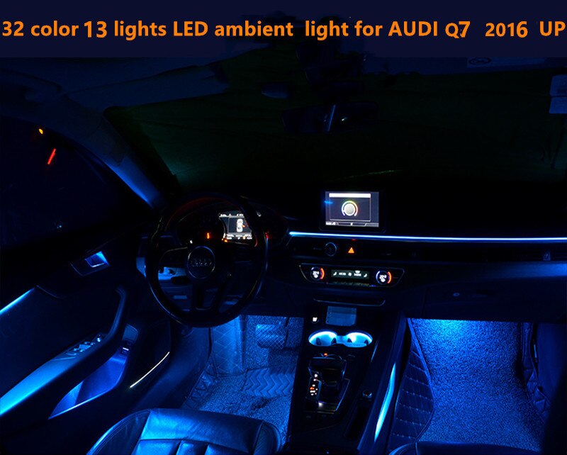 32 Color 13 Lights Led Ambient Light Interior Atmosphere For Audi Q7 2017 Up Vw Golf 8