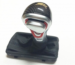 Carbon New Black Leather Chrome Gear Shift Knob AT Gaiter For Audi A3 A4 A5 A6 A7 Q5 C6 Q7 4GD 713 139 8KD 719 139 4F1 713 139