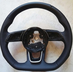 for Au di A4L A4 L  fully or SEMI punched  perforated steering wheel flat bottom steering wheel  genuine leather