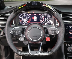 For A UDI A4 B9 A5 NEW A3 LED CARBON FIBER Steering wheel with TT TTS R8 Engine Start Button Drive Select button for A3 A4 A5 A6