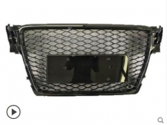 Front Sport Hex Mesh Honeycomb Hood Grill Gloss Black for A4 B8 A4/S4 B8 2009 2010 2011 2012 For RS4 Style