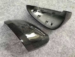 Hot selling UV polished real carbon fiber replacement mirror covers with clips side rearview mirror caps for Audi A4 A5 B9 Sline