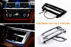 Radio trim led dashboard center console AC panel light with blue and orange color Atmosphere light For BMW 3 &amp; 4 series F30 LCI
