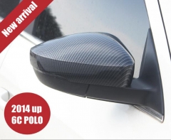 for VW Polo 6R 6C Side Door Wing Mirror Cover Replace caps (Carbon look) fit Volkswagen 2010 2011 2012 2013 2014 2016