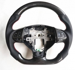 Punched genuine leater Real Carbon Fiber &amp; Leather Steering Wheel for Mitsubishi Lancer