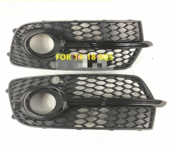 ABS Fog lamp grille For Q5 S-Line SQ5 Sport 2014-2017 4 Door Front Bumper Grill ABS fog light box