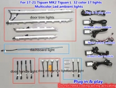 Multi color LED ambient light door trim light atmosphere light for MQB Tiguan L Tiguan MK2 2017-2021