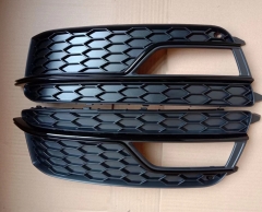 RS4 Style For Audi A4 B8.5 S-line S4 2013 2014 2015 Bumper Fog Light Lamp Cover Grille Grill