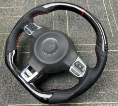 Real Carbon Fiber  & Alcantarar Leather Steering wheel For  Golf 6 MK6 GTI R with Shifter paddle hole without buttons without Shifter