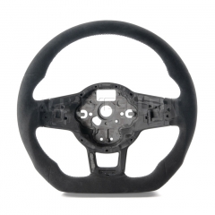 Full Alcantarar Steering Wheel For Golf GTI MK7 Steering Wheel Replacement Black Top Black Stiching