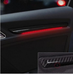 Car Door LED Lamp Cover Trim Carbon Fiber Color 4Pcs For Audi A3 8V 2014-2019 S3 Auto Interior Ambient Light Decoration ABS