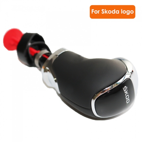 For Skoda Octavia Superb Yeti DSG Gear Shift Knob Head Handball Leather With DSG LOGO Cr Accessories