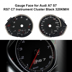 Gauge Face for Audi A7 S7 RS7 C7 Instrument Cluster Black 320KM/H (2012-2017)