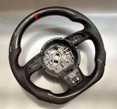 Flat bottom rear carbon fiber steering whee for A5 A6 A7 RS5 RS6 RS7 S1 S5 S6 S7 S8 Real Carbon Fiber Flat Steering Wheel