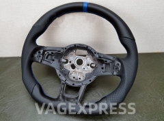Private Custom Genuine leather punched Steering Wheel For MK7 MK7.5 GTI R Manual VW Golf Car Accessories Flat Bottom
