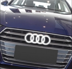 Car LED Grille Logo Emblem Illuminated Lights For Audi Q3 Q5 Q7 A6 A7 28.8X9.9CM