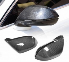 REAL CARBON Mirror Cover Caps For Audi A7 A7 Sline S7 RS7 11-17 w/ Side Assists