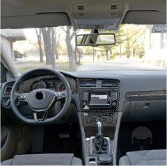 15X Fit VW Golf 7 GTI MK7 14-19 Carbon Fiber Interior Dashboard Cover  left hand drive