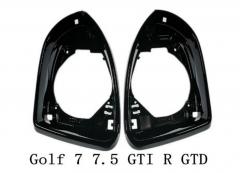 Glossy Black Side Mirror Housing Frame Trim for VW Golf 7 MK7 7.5 GTI  GOLF R