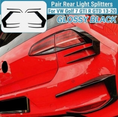 Pair Golf 7 Glossy Black Rear Taillight Lamp Cover Trim For VW Golf 7 GTI R GTD Mk7 2013-2020