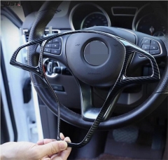 Carbon ABS Car Steering Wheel Trim for Benz C E GLC GLA CLA Class W205 W213 X253 (Fits: Mercedes-Benz)
