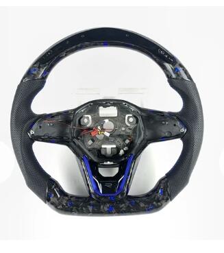 For Golf 8 steering wheel LED Display Carbon fiber steering wheel For  Golf 8 GTI R Line MK8 Carbon Fiber 2020 2021 Customized Steering Wheel Leather 